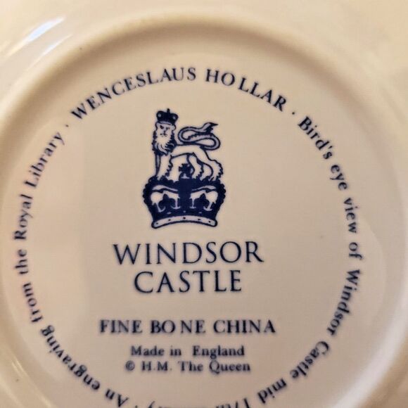 Vintage Windsor Castle Dish Blue White HR Queen Fine Bone China for Trinket Ring - Picture 2 of 9